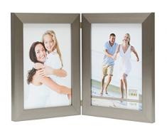 Deknudt Frames S41VD1 H2V Cadre Photo Diptyque Vertical Résine Argenté 10 x 15 cm