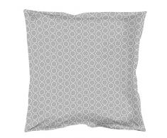 Douceur dIntÃ©rieur ZODIAC Taie doreiller Volant Plat Coton Gris/Blanc 63 x 63 cm