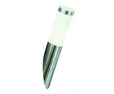 Lampe extÃ©rieure acier affinÃ©, plastique, opale, IP44, D:76, H:400, excl. 1xE27 60W 230V