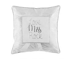 douceur dintérieur coussin dehous 40x40cm metallise veggy blanc/gris