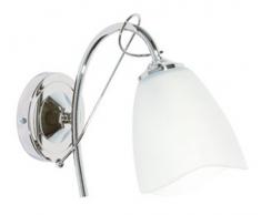 Oaks Lighting Turin Applique murale Abat-jour en verre opalin Finition chrome poli