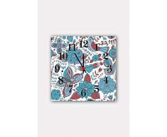 Bonamaison Horloge Murale en MDF, Multicolore, 30 x 30 cm