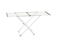 iDesign 39733EU Ãtendoir Extensible Brezio de buanderie pour Faire sécher Les vêtements-Blanc/Gris, Acier, 179,07 x 55,88 x 90,17 cm