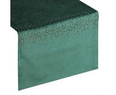 Eurofirany Chemin de Table en Velours avec Pierres en zircone Vert foncÃ© 35 x 140 cm