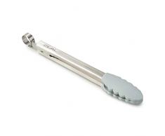 Zeal Silicone Non Scratch de Cuisine Mini Pince avec poignÃ©es en Acier Inoxydable, Bleu Canard, 20Â cm