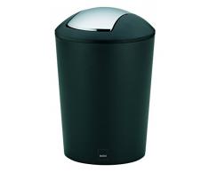 kela 22300 Poubelle cosmétique Marta 5L en Plastique Noir, 19,5 x 19,5 x 29 cm