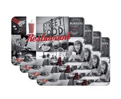 Venilia Set de table RESTAURANT, 45 x 30 cm, 4 pcs, antidÃ©rapant rÃ©siste Ã la chaleur et fait, PolypropylÃ¨ne, 59087