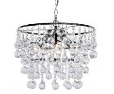 Nino Leuchten 33440306 Lustre London à 3 ampoules avec suspensions en acrylique Chromé hauteur 40 cm