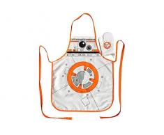 SD Toys BB-8Â Tablier et manique Pot en Verre Star Wars, algodÃ³n-poliÃ©ster, Blanc/Orange, 3Â x 3Â x 3Â cm