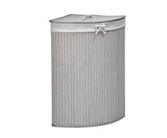 Gartenfreude 9100â1000â002Â Bambou Panier Ã Linge Triangulaire 36Â x 60Â Panier Ã Linge, Bambou, Gris, 36Â x 36Â x 60Â cm