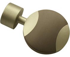 Gardinia Embout Disque 2 x Queue, métal, Champagne/Cappuccino, pour Technique de Rideau Ø 19 mm, 7 cm