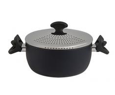 Ravelli 00iind-1140Â âÂ 24Â cA Faitout 2Â poignÃ©es avec Couvercle, Aluminium, Dark Bleu extÃ©rieur