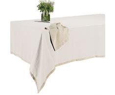 Winkler - Nappe - Nappe rectangulaire - Nappe 100% Lin - Nappe entretien facile - Nappe antitache - Nappe table salon - 170 x 200 - Craie Ecru - Victory