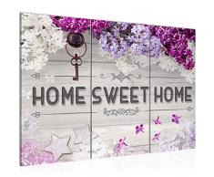 Tableau decoration murale Accueil lilas 120 x 80 cm - XXL Impression sur Toile Salon Appartment 3 Parties - prÃªt Ã accrocher - 503731a