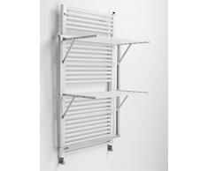 Arredamenti Italia AR_IT- 608 KLAUS Etendoir pour Chauffage Hêtre Massif couleur Blanc Laqué 69 x 89 x 45 cm