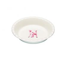 KitchenCraft Plat Ã tarte rond en cÃ©ramique Motif cochon de portia 26 x 5 cm CrÃ¨me sauge 26 x 5 cm