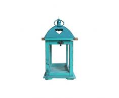 Rebecca Mobili Lanternes LumiÃ¨re Bougies Bois Verre MÃ©tal Vert Style Retro ExtÃ©rieur IntÃ©rieur (Cod. RE6224)