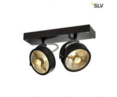 Plafonnier SLV KALU, Aluminium, noir mat, 2 Strahler, GU10 75watts