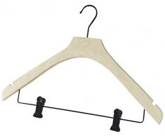 Compactor Home RAN7127 Cintre Platine avec Pinces Bois et MÃ©tal Ecru 43,8 x 1,2 x 30,5 cm