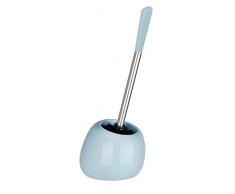 WENKO 22421100 Brosse WC Polaris, Céramique, 15 x 34,5 x 14,5 cm, Bleu Pastel