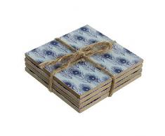 Dcasa Lot de 4 Dessous de Verre en Bois BoÃ®te Ã dÃ©jeuner Bento-Porte-Aliments Articles pour la Maison Unisexe Adulte, Multicolore (Multicolore), Unique