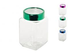 Home 8591100 Lot de 6 bocaux carrés en verre Couleurs assorties Cc750