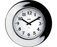 Alessi 11 Momento Horloge Murale en Acier Inoxydable 18/10 Brillant, Mouvement Au Quartz