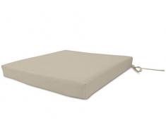 Soleil docre Dessus de Chaise imperméabilisé 40x40x5 cm Outdoor Taupe, Polyester, Ecru