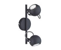Reality Leuchten R80052032 Plafonnier, Métal, Balken 2-flammig Schwarz Matt