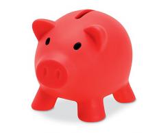PromotionGift Tirelire Cochon en Plastique Rouge