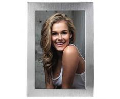 Hama Cadre photo mÃ©tallique Davos pour portrait, argentÃ©, 13 x 18 cm