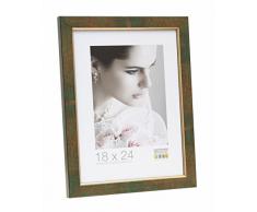 Deknudt Frames S45DB8 Cadre Photo avec Filet Bois Vert/DorÃ© 30 x 30 cm