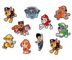Paw Patrol Lot de 10 autocollants de dÃ©coration Ã repasser en polyester Multicolore 8 cm