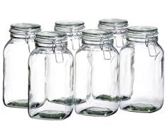 Gothika 925343 Lot de 6 Bocaux a Conserve Verre - Contenance : 2.5 L