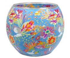 Him CC231 photophore Verre Fleurs (Dream of Blossom), Multicolore, 11x11x9 cm