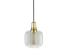 Normann Copenhagen Amp Suspension Verre fumÃ© Laiton 17 x 15 cm