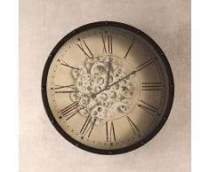 Belssia Horloge Murale avec Chiffres Romains Vintage, dorÃ©e, Unique