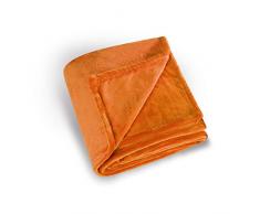 Linder Plaid Doux, Polyester, Orange, 130x180 cm