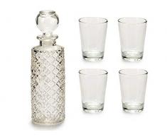 AR 50827 Set pour liqueur + 4 sucettes en verre 18 x 10 x 7 cm