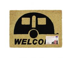 JVL Paillasson en coco Caravane Welcome 36 x 50 cm
