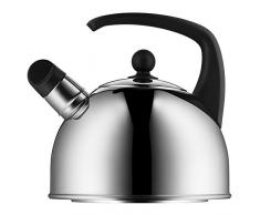 WMF Bouilloire à sifflet avec flûte, bouilloire à thé, bouilloire à eau, acier inoxydable Cromargan, convient pour les plaques à induction 2,0 l
