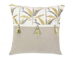 Deco&Co Décoration intérieure naturelle - DECOANDCO DD03890 COUSSIN, Coton/Rembourrage / 100% Polyester, Imprime, 40X40