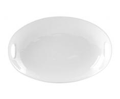 HOTELWARE Table Plat Ovale, Porcelaine, Blanc, 24Â x 5Â x 36Â CM