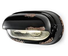 ferroluce rétro Applique avec paupière horizontale, noir