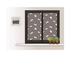 Soleil docre Paire de Brise bise en Coton 45x90 cm PETALE Gris, Polyester