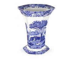 Bleu Italien en Porcelaine 27Â cm Hexagona Litre Vase, Bleu/Blanc
