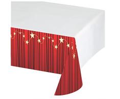 Creative Conversion dHollywood Lampes de Table Plastique Coque avec Bordure Impression, 137,2Â x 259,1Â cm, Rouge/Blanc