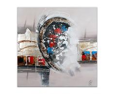 Arte Dal Mondo AS342X1 Abstrait Tableau Modern Peint Ã la Main sur Toile avec Chassis, Acrylique, Multicolore, 100 x 3,5 x 100 cm