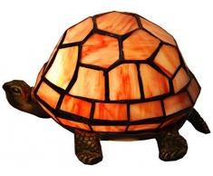 Ivintage 275100 Lampe de table Tiffany, Verre Opale étamé, Multicolore, 14 x 10 x 12 cm