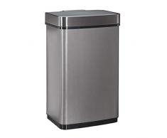 Relaxdays Poubelle à capteur 60 L Poubelle de Cuisine en Acier Inoxydable avec détecteur de Mouvement Gris